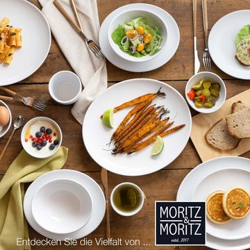 Moritz & Moritz Becher Becher Set Geschirr weiß, Keramik, geeignet für Mikrowelle und Spülmaschine