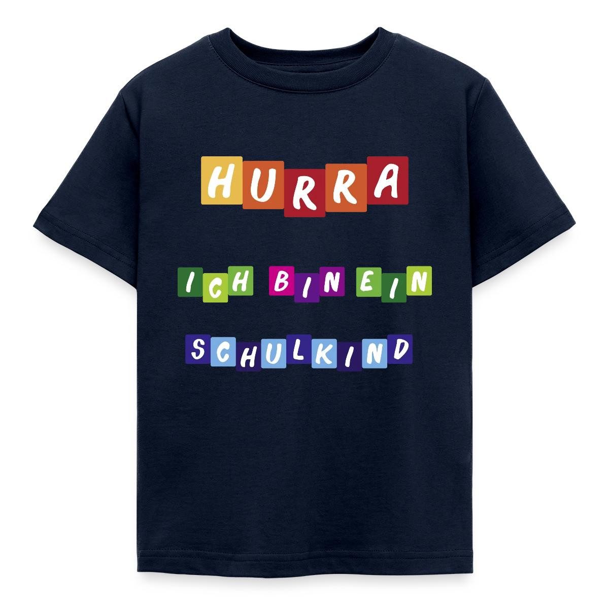 T-Shirt Schulanfang Hurra Schulkind Farbenfroh Einschulung Kinder T-Shirt
