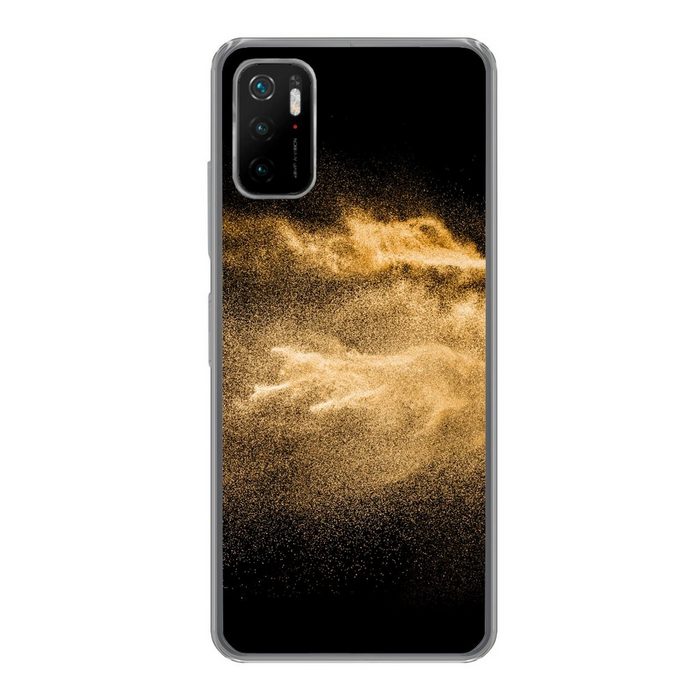 MuchoWow Handyhülle Sand - Gold - Schwarz - Luxus - Kunst Phone Case Handyhülle Xiaomi Poco M3 Pro 5G Silikon Schutzhülle