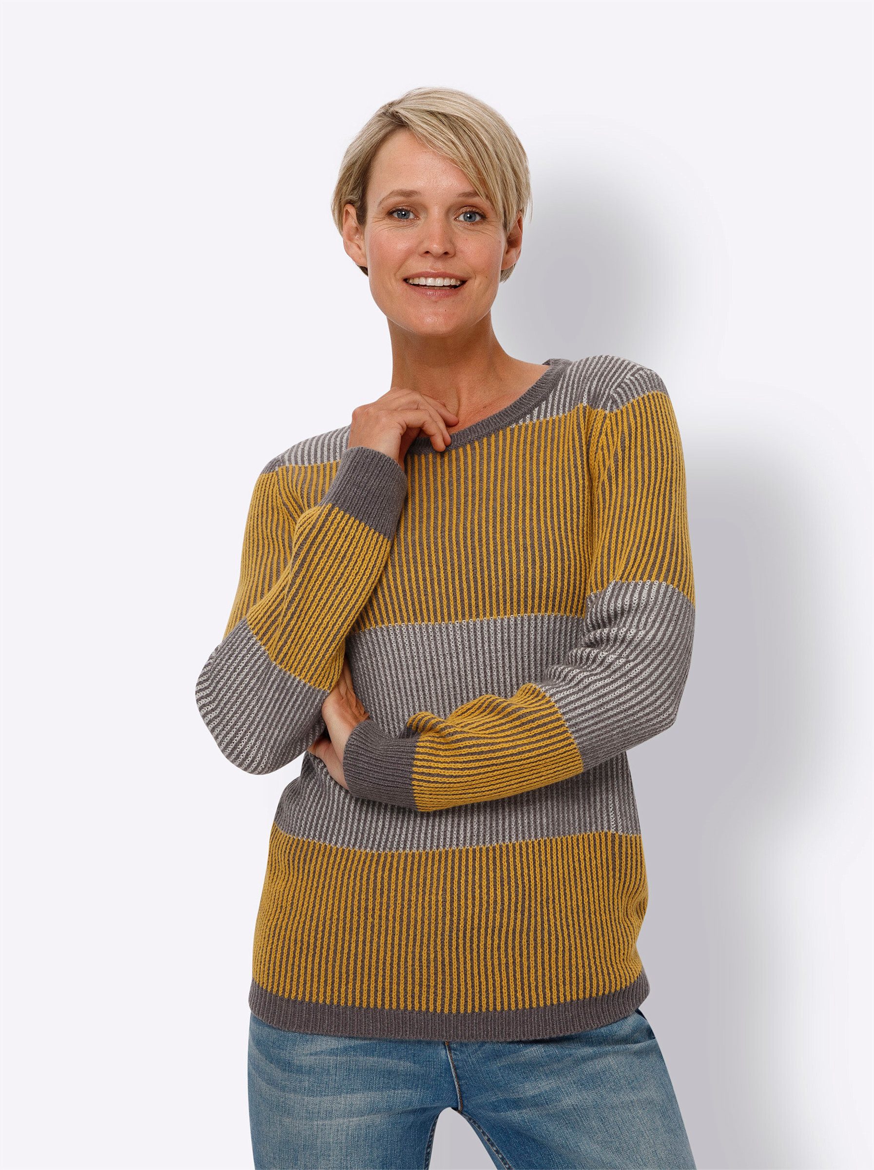 Sieh an! Strickpullover Rundhalspullover . günstig online kaufen