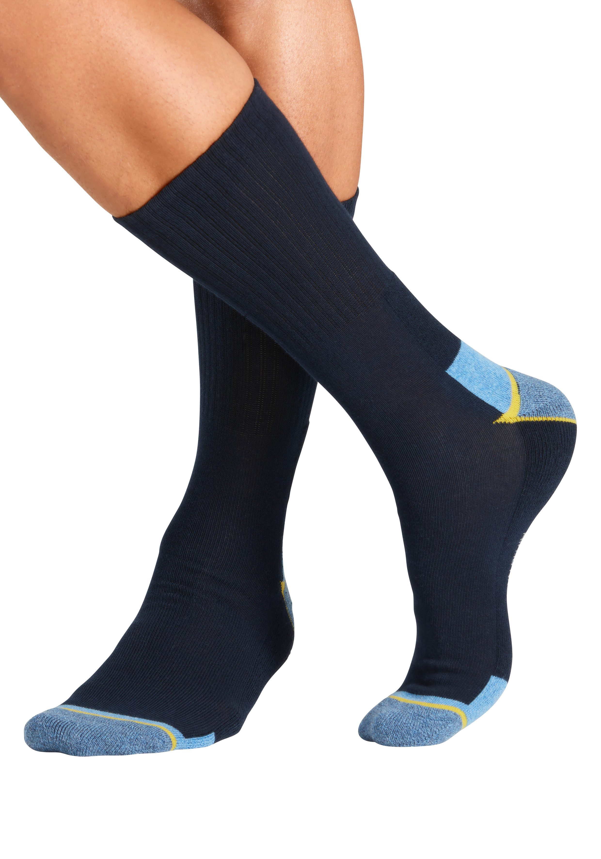 John Devin Arbeitssocken (Packung, 4-Paar) Mit Hochfersen und Überzehen Plüsch