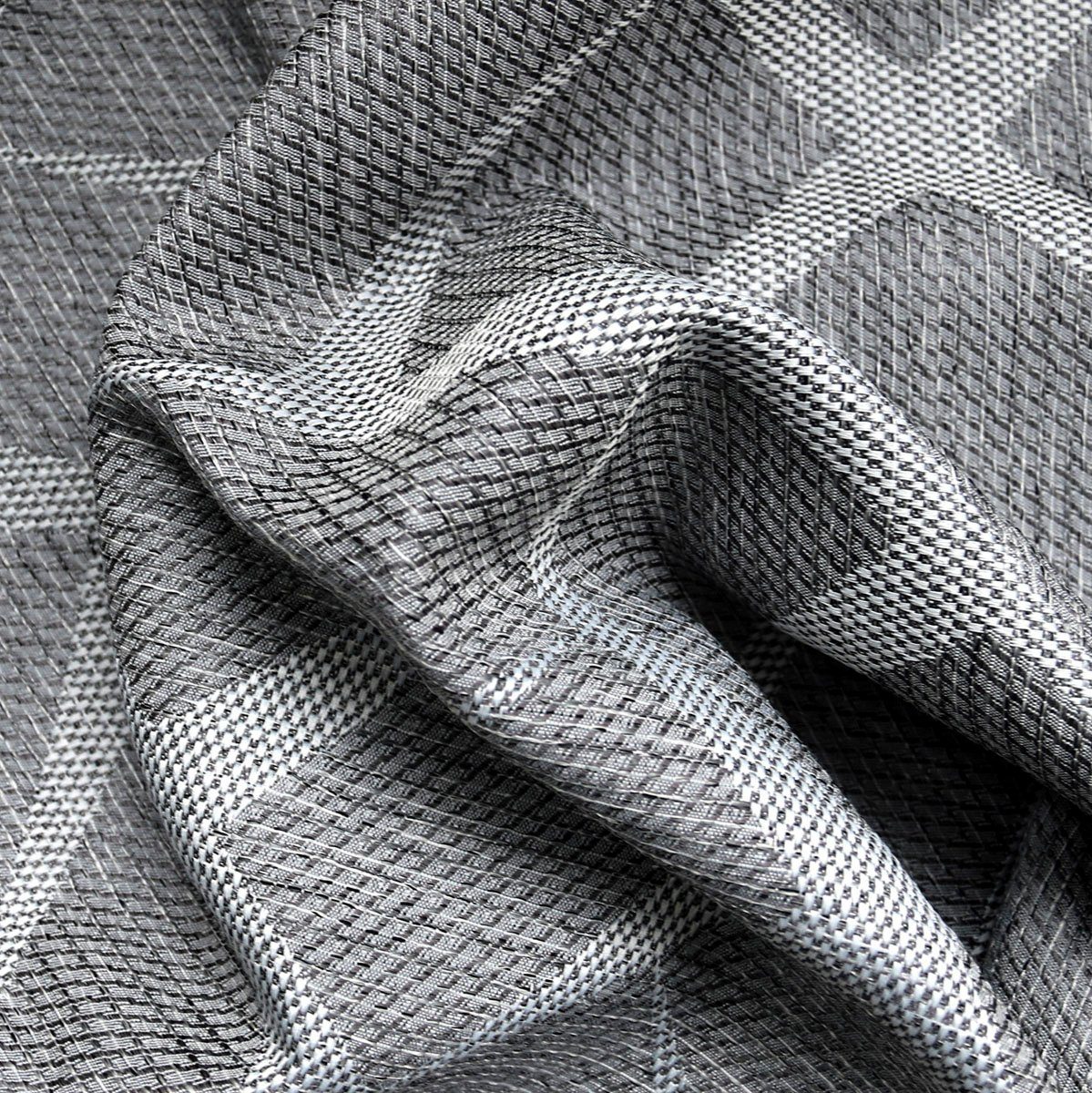 Oberfläche, St), Vorhang strukturierte Weckbrodt, 3D Jacquard, blickdicht, tollem blickdicht, (1 Jasper, Ösen mit Effekt Jacquard, grau