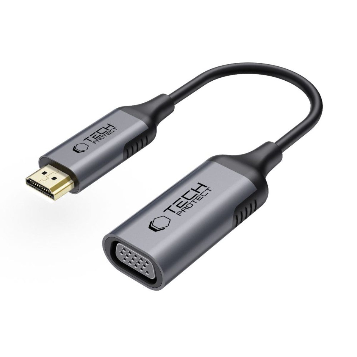 TECH PROTECT UltraBoost HDMI-Adapter HDMI zu VGA, HDMI, HDMI-zu-VGA Adapter Full HD 60 Hz