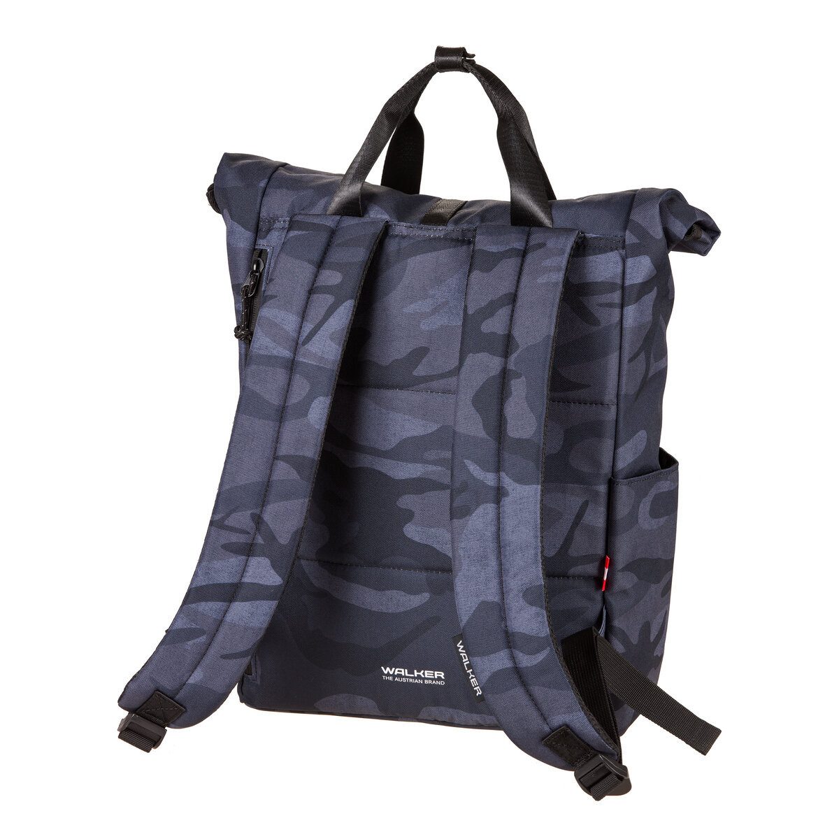 Walker by Schneiders Schulranzen Rucksack Classic Roll Top - blue camouflage.