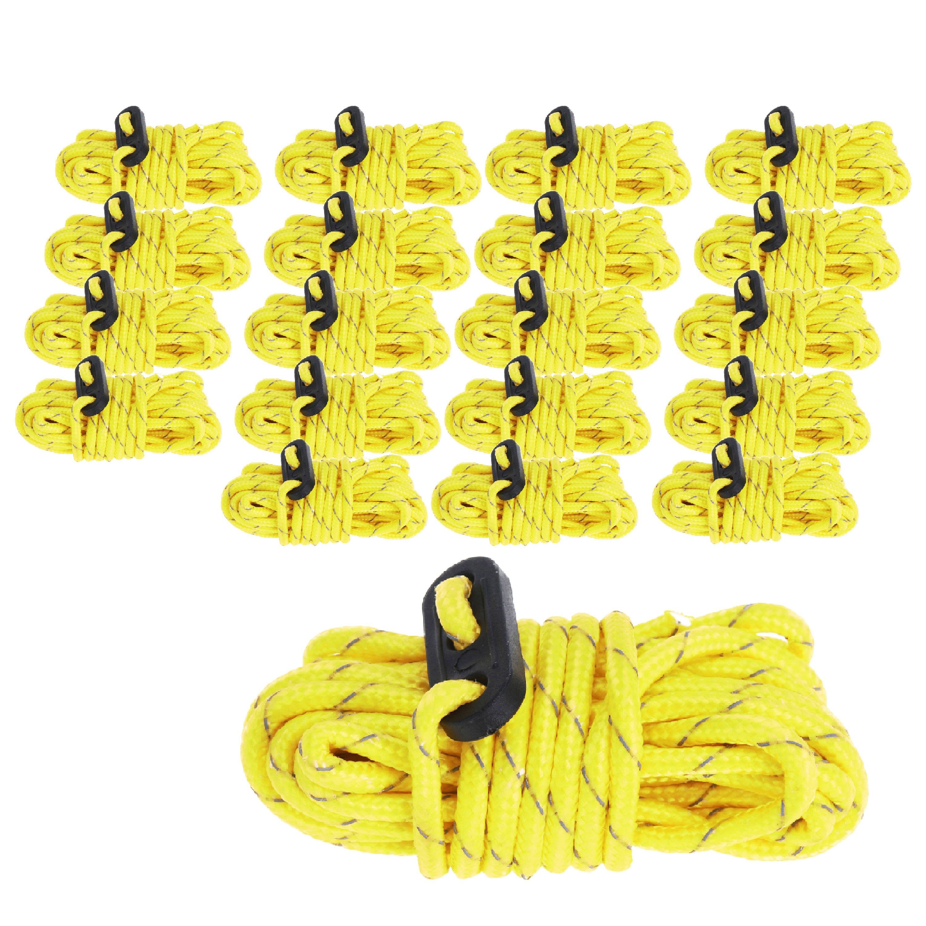 ToCi 20x Zelt-Abspannseil Ø4mm Nylon Zeltschnur Zeltleine Spannleine 3,8m Abspannleine