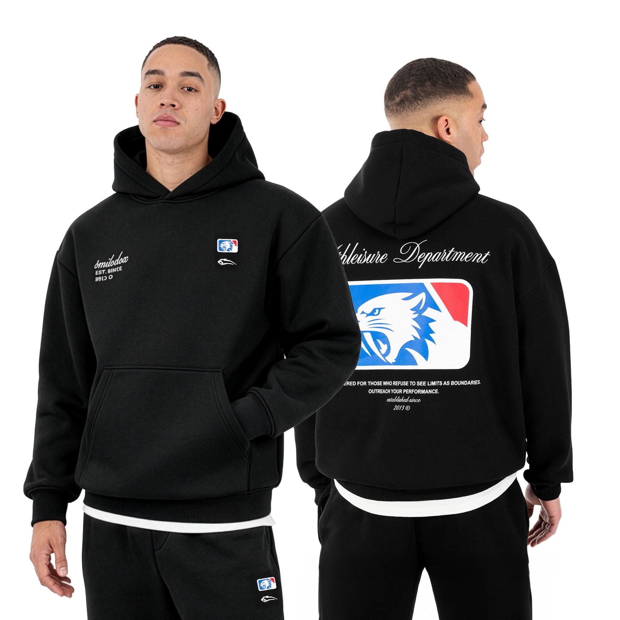 Smilodox Hoodie Striver, Kapuzenpullover Oversized mit Backprint, Känguruta günstig online kaufen