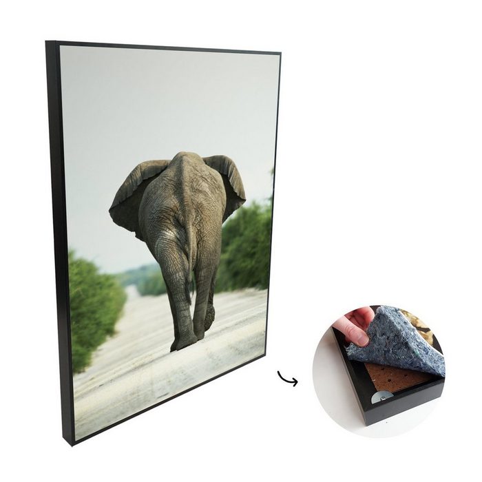 MuchoWow Akustikplatte Rücken eines Elefanten (1-St) Malerei gegen Akustik Akustikplatten Gemälde Bilder Modern Deko