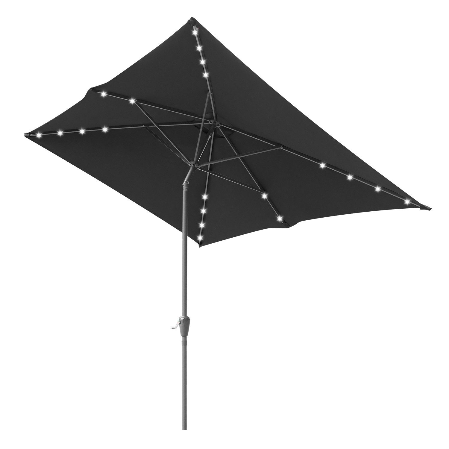 Clanmacy Sonnenschirm Rechteckig LED Solar Gartenschirm günstig online kaufen