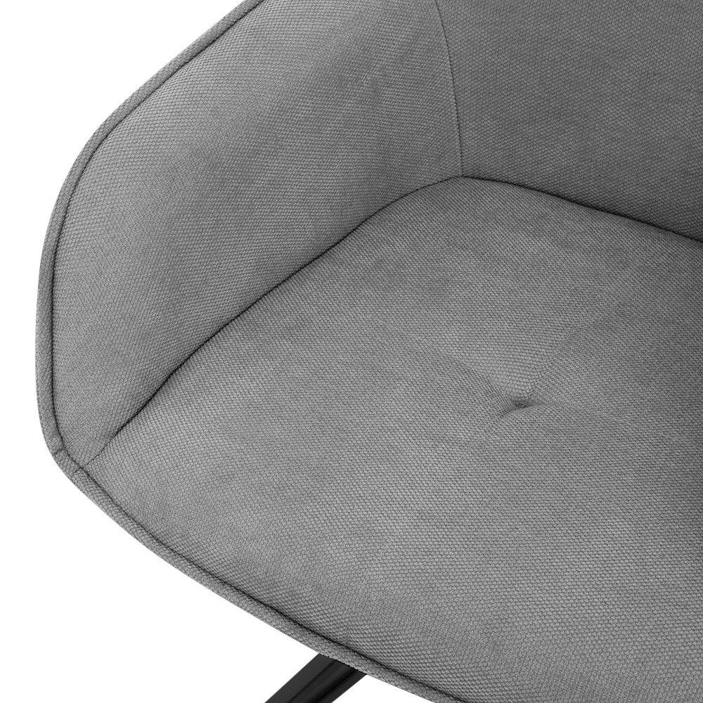 ML-DESIGN Polsterstuhl Esszimmerstuhl aus Textil Webstoff mit Metallbeine 360° drehbar (1 St), Stuhl mit Rücken-& Armlehne Grau Küchenstuhl Wohnzimmerstuhl – Bild 5 von 5