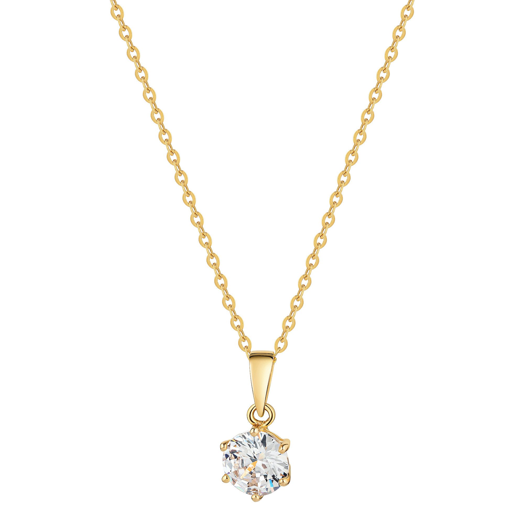 Kette mit Anhänger Schmuck Geschenk Silber 925 Halsschmuck Halskette Ankerkette Solitär