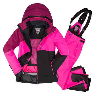 Killtec Skianzug für Mädchen, Kinderskianzug (Gr. 176, pink/ schwarz)