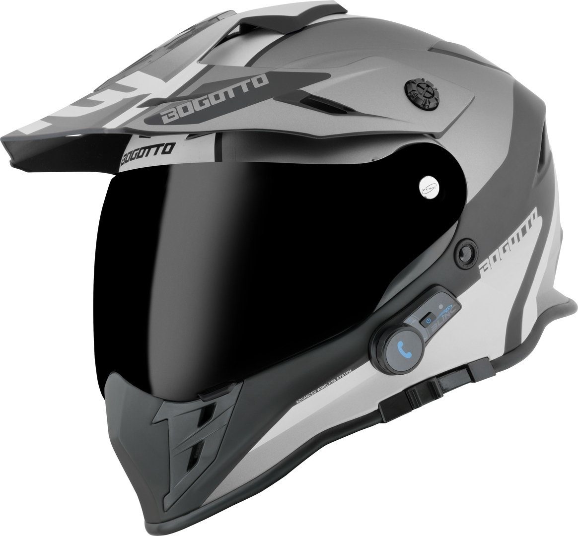 Bogotto Motocrosshelm H331 BT Tour EVO Bluetooth Enduro Helm, Vorbereitet Für Kommunikationssystem,integriertes Kommunikationss