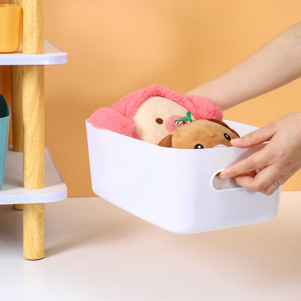 FELIXLEO Aufbewahrungsbox Aufbewahrungsbox Aufbewahrungskorb Regal Kunststoffbox (Weiß) (6 St) – Bild 5 von 5
