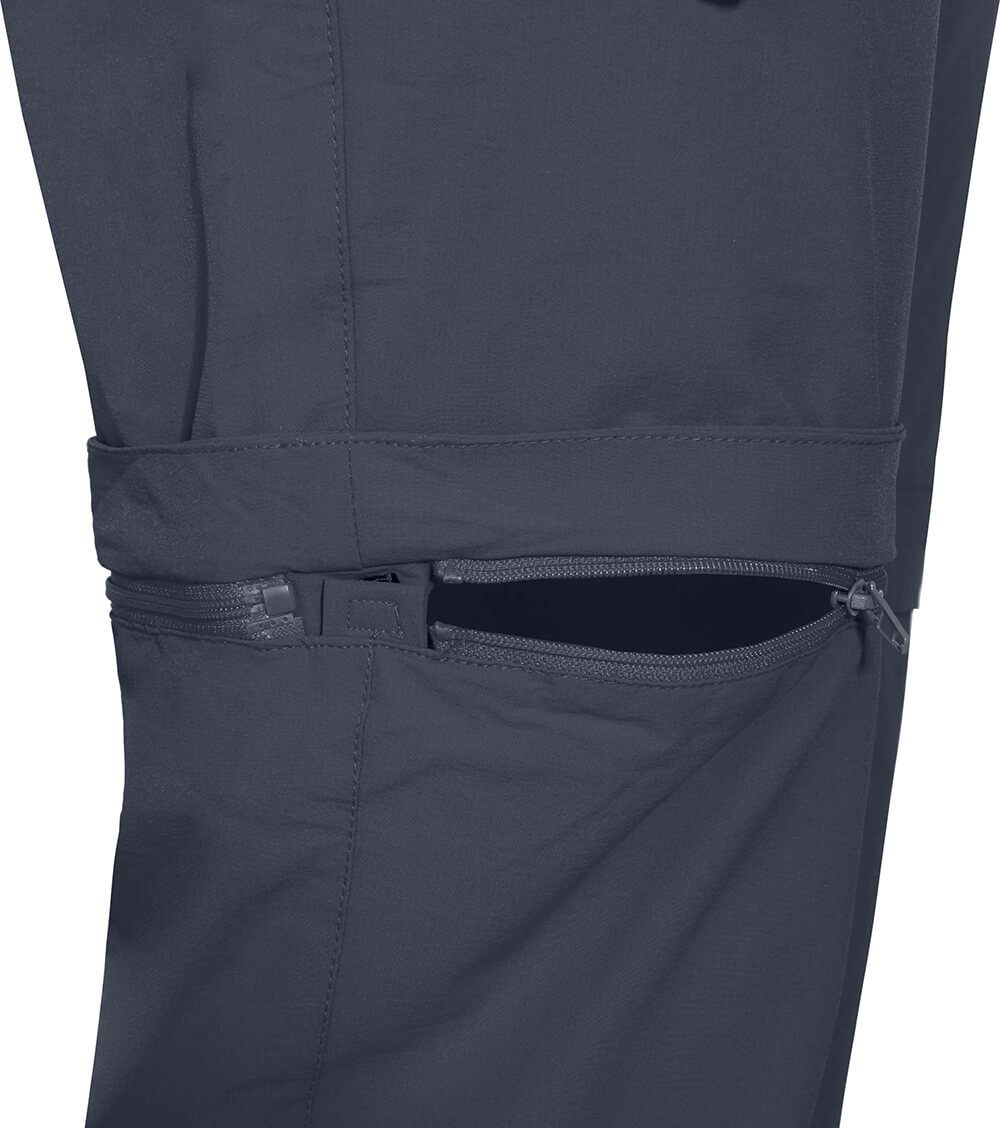 Bergson Outdoorhose VIDAA COMFORT Zipp-Off Damen Wanderhose, leicht, strapazierfähig, Langgrößen, grau/blau