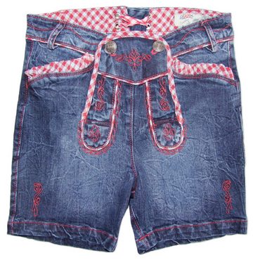 Trachtenland Trachtenjeans Lekra Mädchen Trachten Jeans Shorts Annalena - Bla