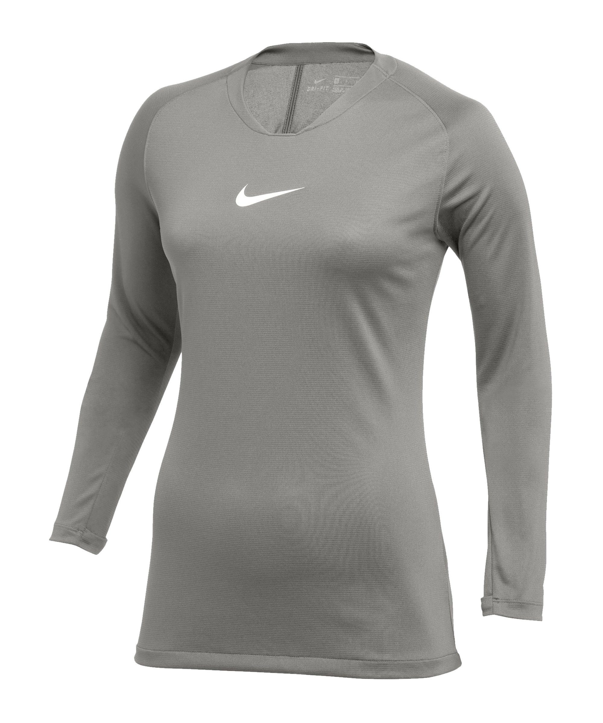 default Park Damen Nike First Funktionsshirt grauweiss Layer