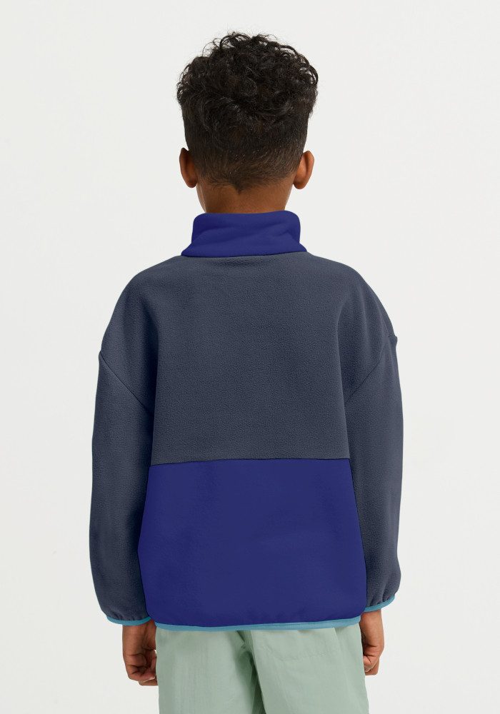 Jack Wolfskin Stehkragenpullover COLORBLOCK TAUNUS HZ K Kinder-Fleecepullover, Colorblocking-Look, Halfzip-Reißverschluss