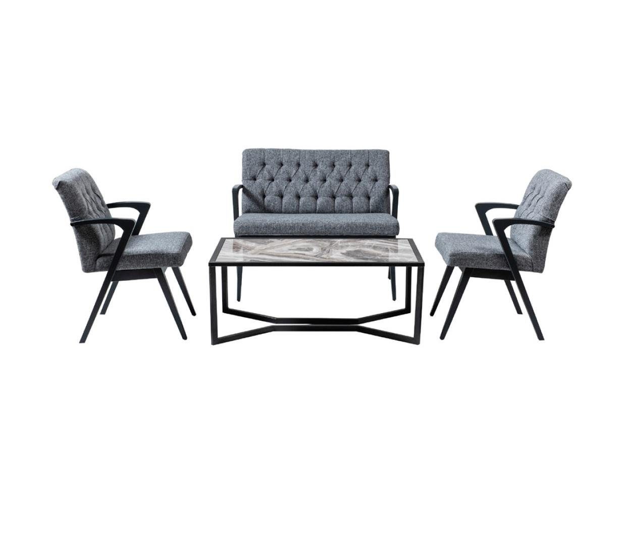 Neu, Büromöbel in Stühle+Couchtisch JVmoebel Europe Set Luxus Modern Sofa Zweisitzer+x2 Made