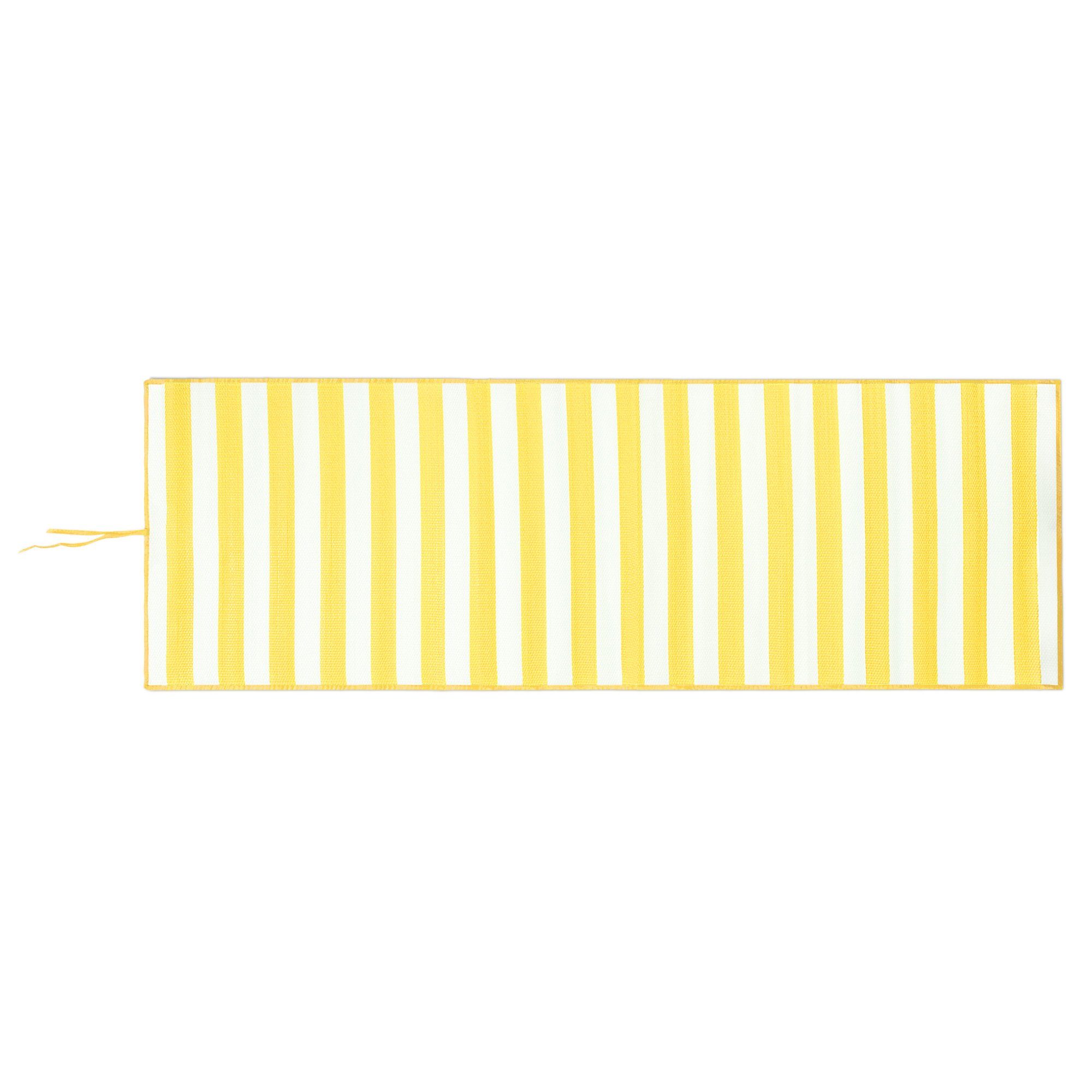 JEMIDI Strandtuch Strandmatte 60x180cm faltbar - Liegematte tragbar gelb weiß