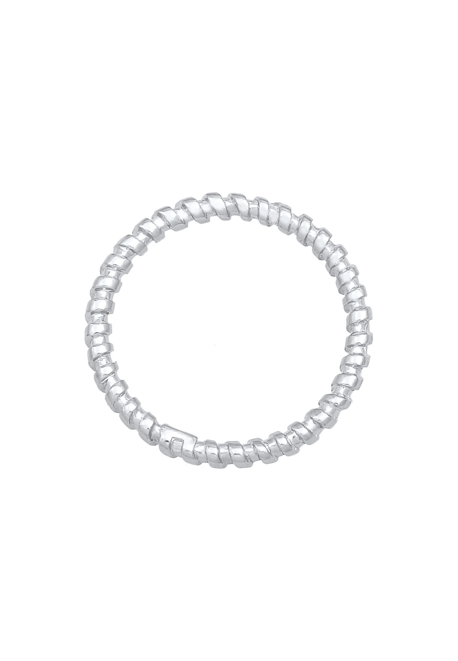 Elli Fingerring Gedreht Gewinde Stapelring 925 Silber