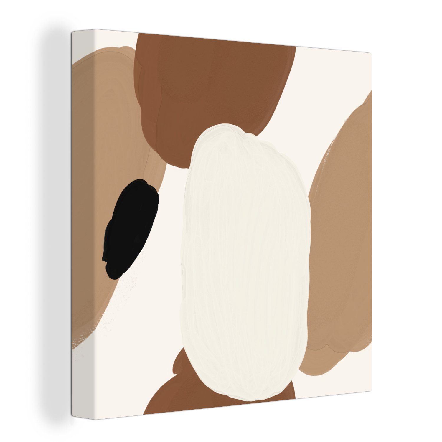 OneMillionCanvasses® Leinwandbild Braun - Flecken - Design, (1 St), Leinwand Bilder für Wohnzimmer Schlafzimmer