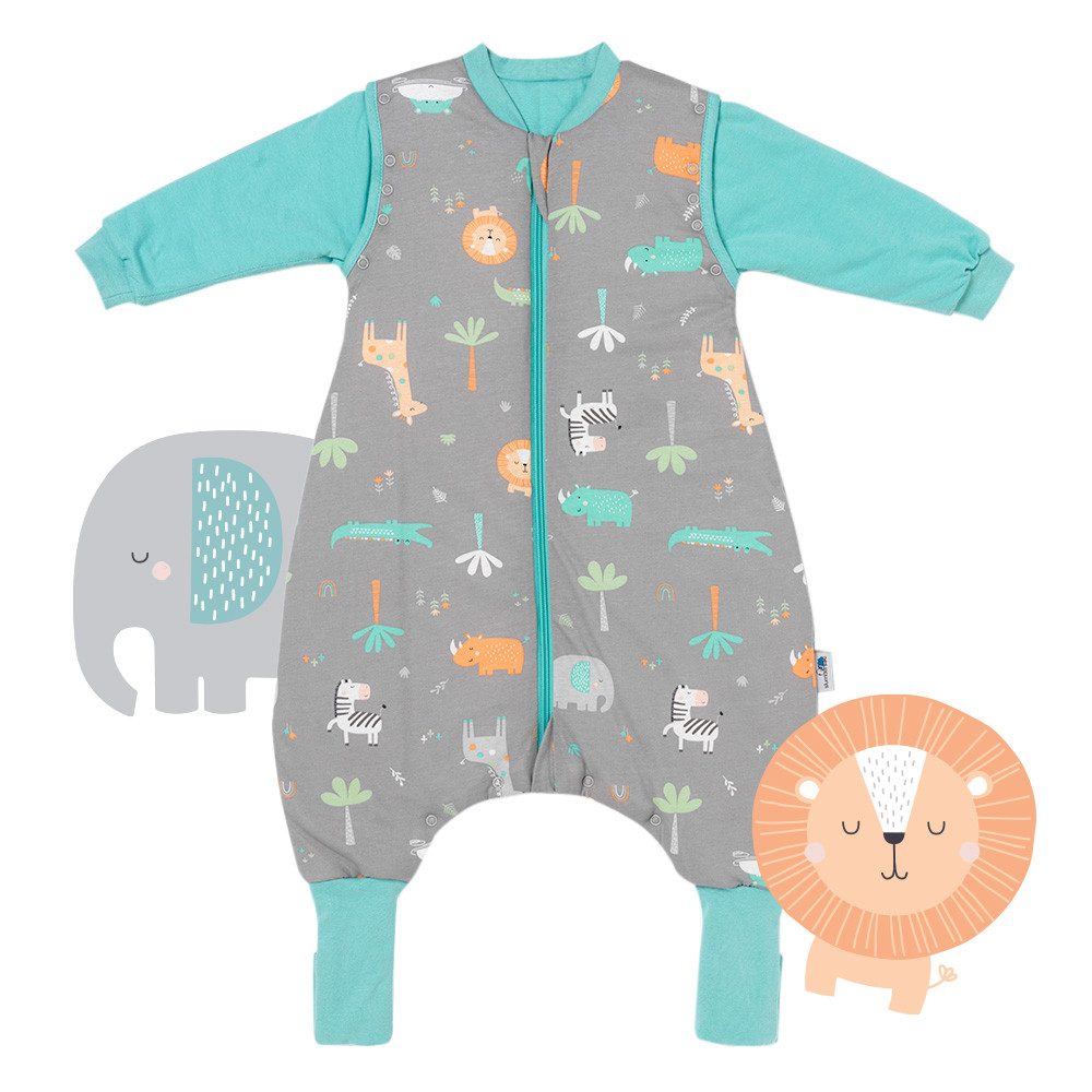 Schlummersack Kinderschlafsack Schlafsack mit Füßen und umklappbaren Bündchen, 2.5 Tog OEKO-TEX