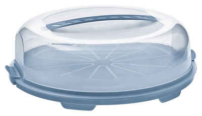 ROTHO Tortenglocke Kuchenbehälter flach FRESH, Blau, B 35,5 cm, Haube mit ergonomischem Griff
