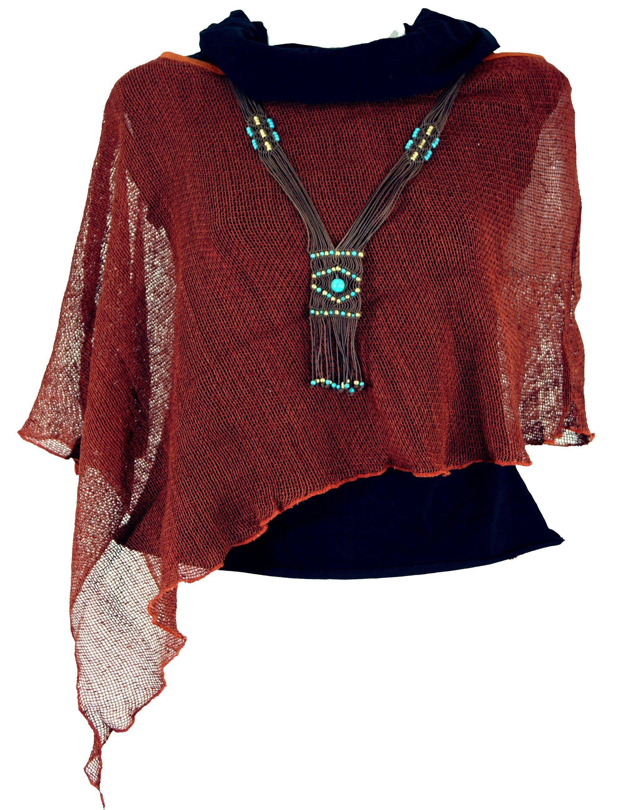 Guru-Shop Langjacke Goa Poncho, Sommerponcho, Festival Poncho, Pixi..