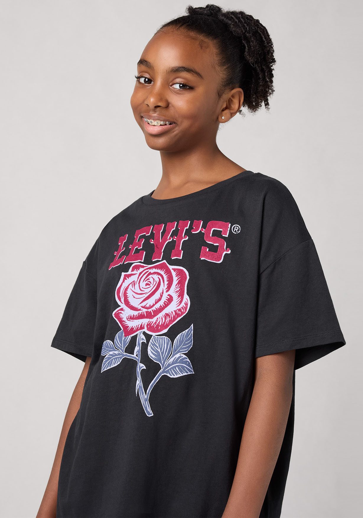 Levi's® Kids T-Shirt LVG OVERSIZED WESTERN ROSES TEE mit großem Print "Rose", for Girls