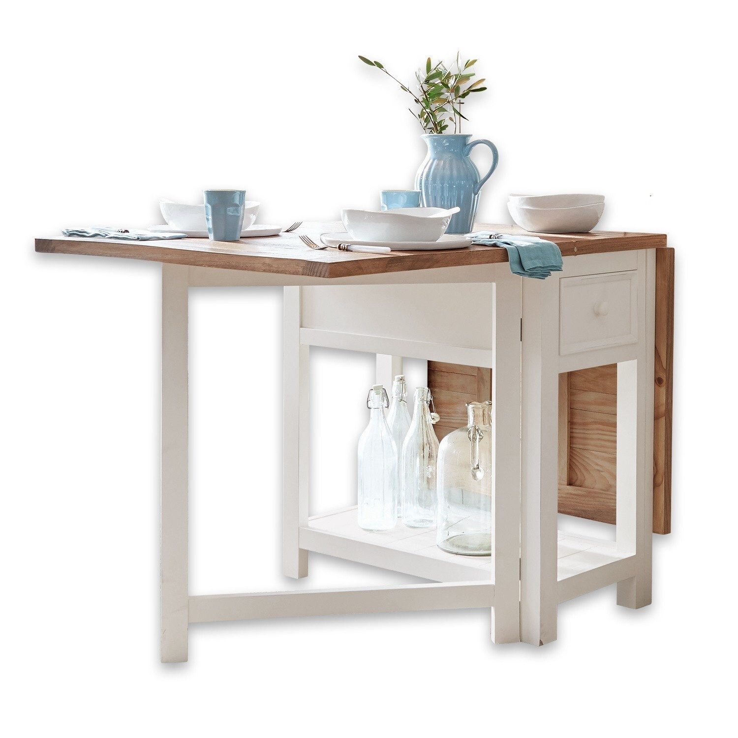 Mirabeau Esstisch Tisch Dale antikweiß/braun günstig online kaufen