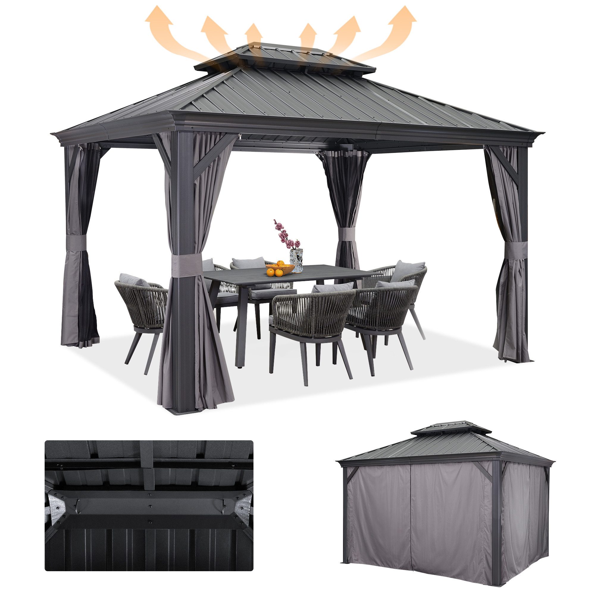 PURPLE LEAF Pavillon Alu Gartenpavillon mit günstig online kaufen
