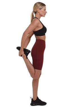 TCA 3/4-Hose TCA Damen Yoga-Shorts hohe Taille mit Handytasche - Cabernet (1-tlg)