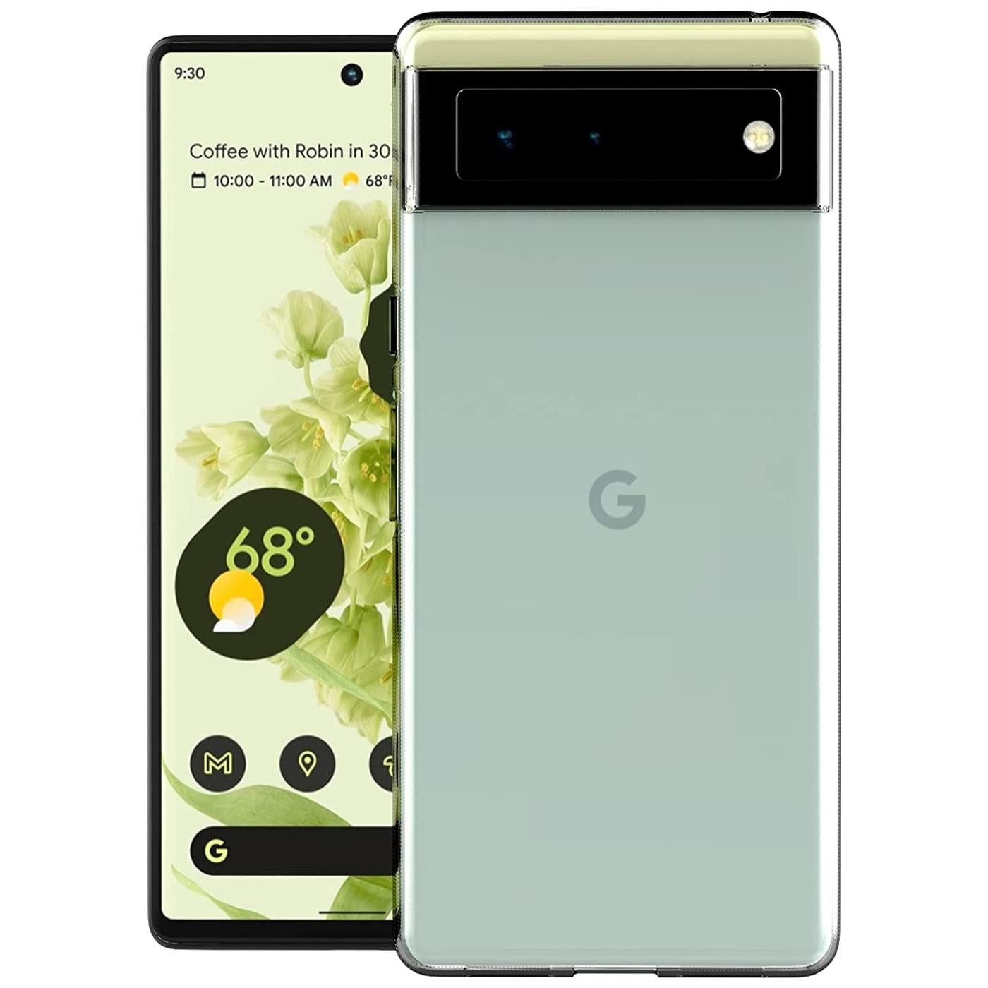 CoolGadget Handyhülle Silikon Handy Hülle Slim für Google Pixel 6 6,4 Zoll, dünne TPU Schutzhülle Case in transparent / durchsichtig