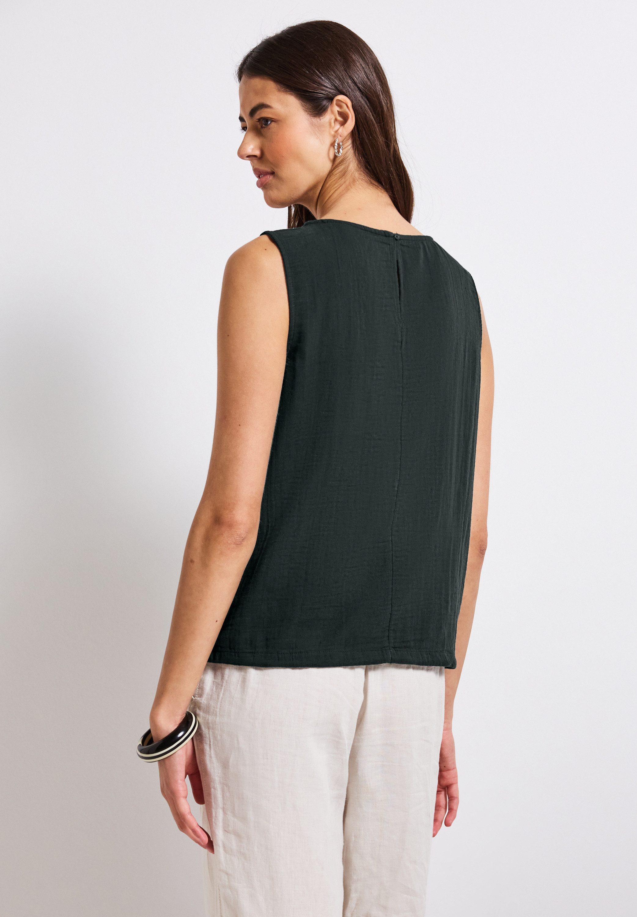 STREET ONE Blusentop Musselin-Look, mit elastischem günstig online kaufen