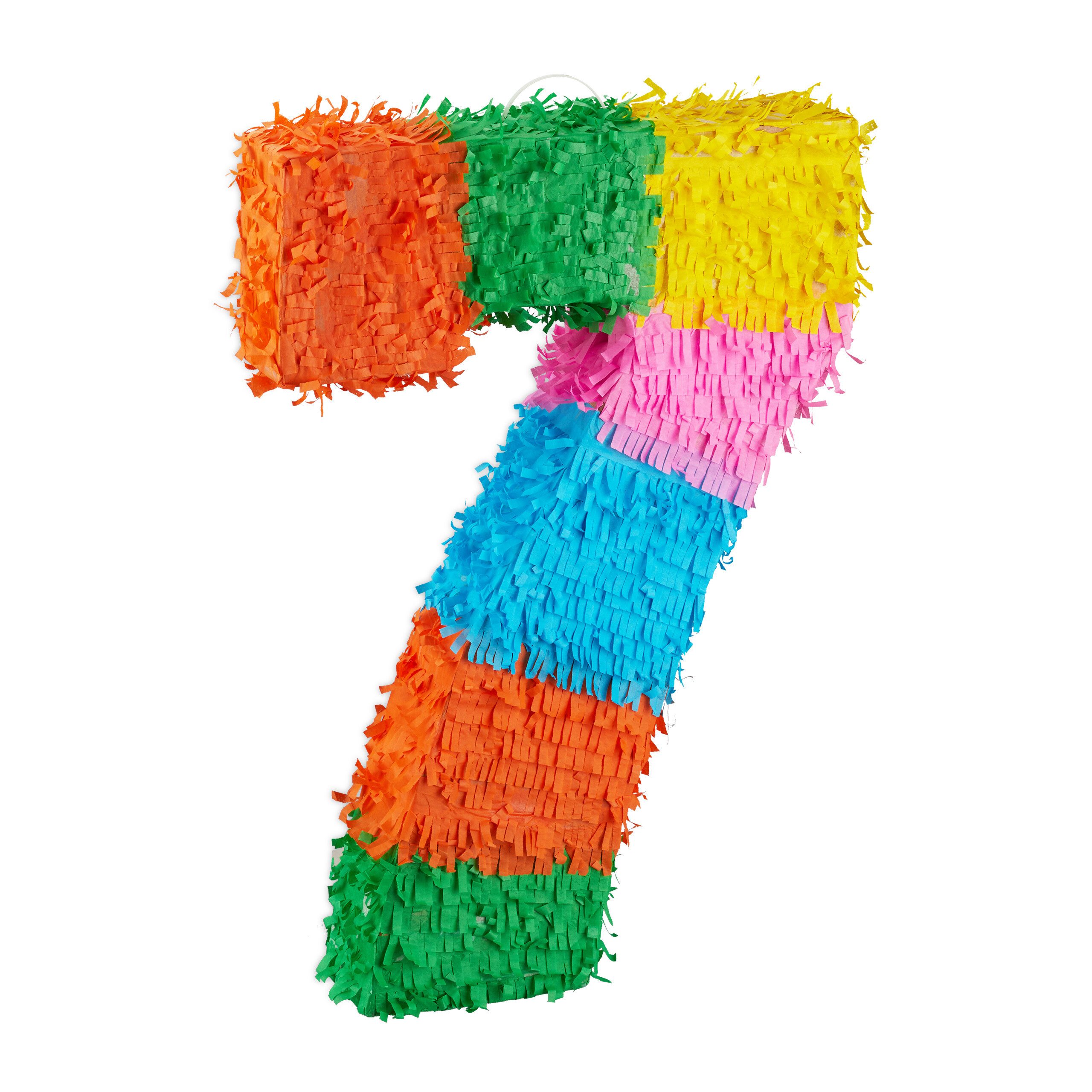 relaxdays Pinata 3-teiliges Pinata Set Zahl 7
