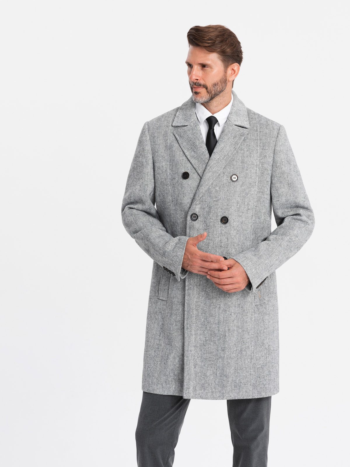 OMBRE Wintermantel Eleganter doppelreihiger Herrenmantel in günstig online kaufen