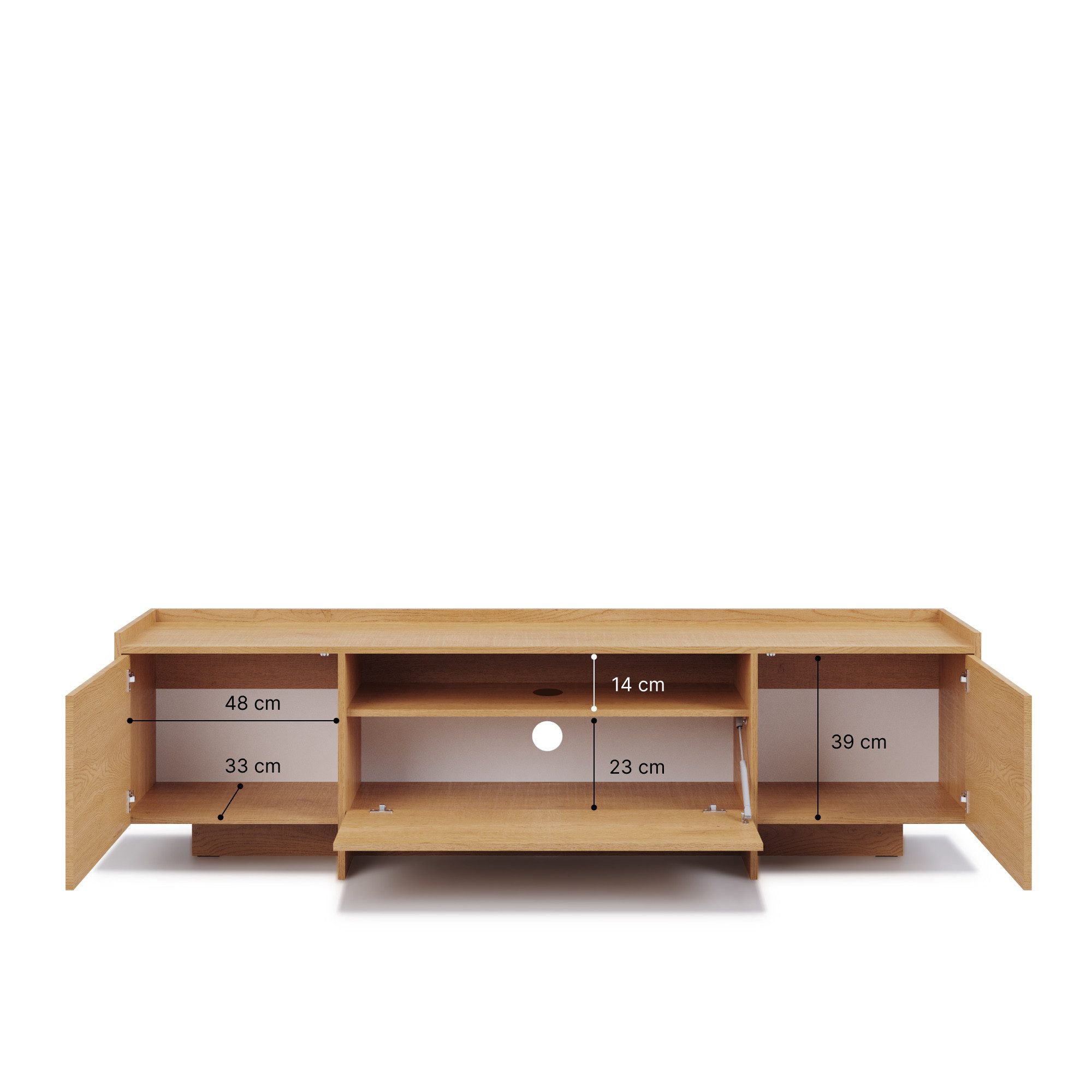 Beautysofa TV-Schrank JUNI mit 3 Türen und offener Ablage (Push-to-Open-Fun günstig online kaufen