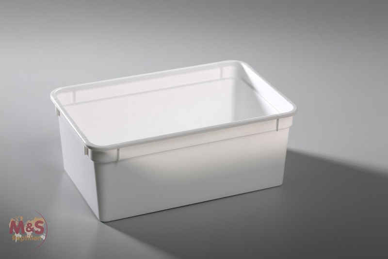 M&S Reptilien Terrarium Kunststoffbox weiß, klein (18x12x7,5 cm) OHNE Deckel