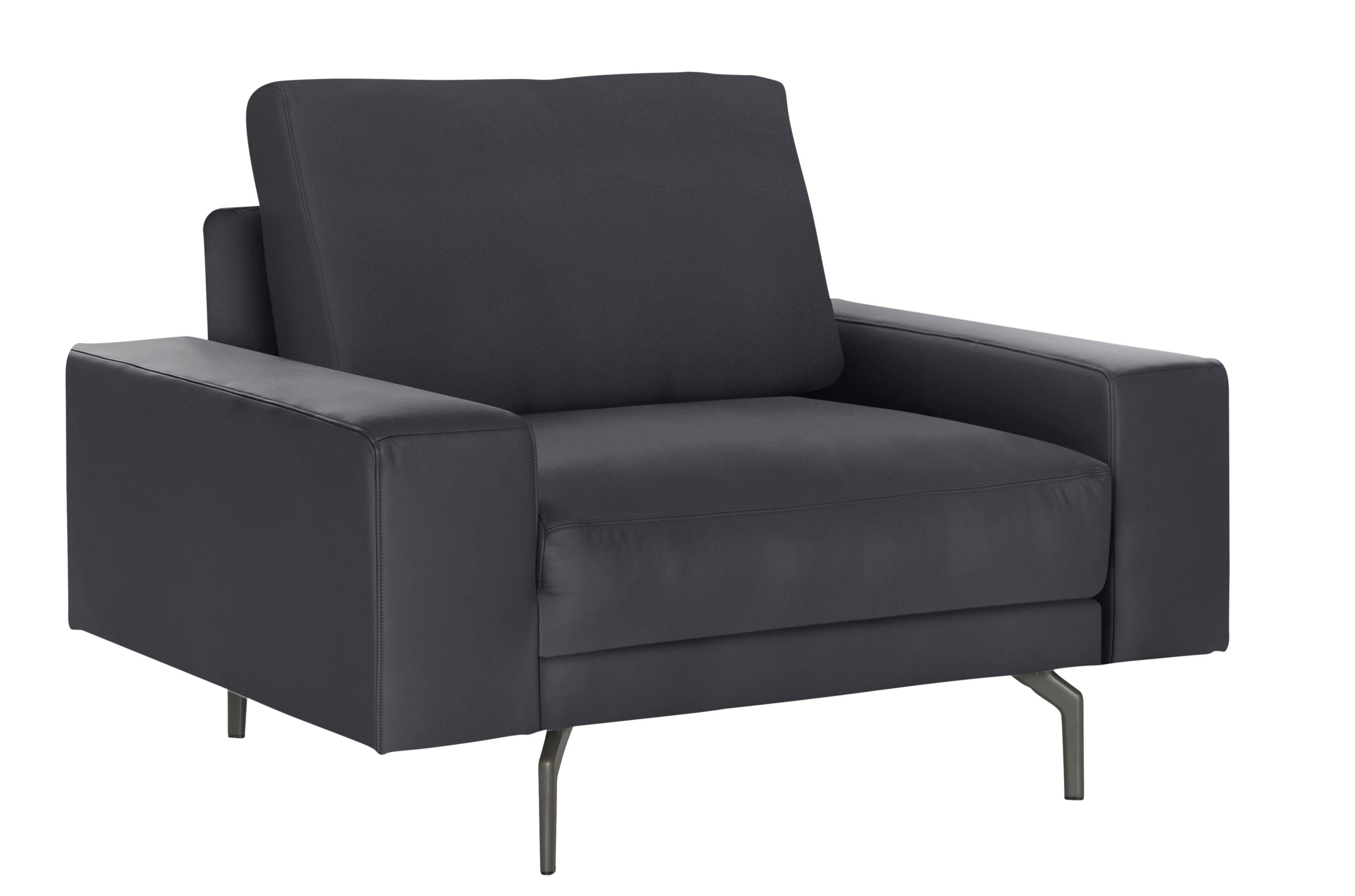 breit in umbragrau, niedrig, Sessel Breite hülsta 120 Armlehne Alugussfüße cm sofa hs.450,