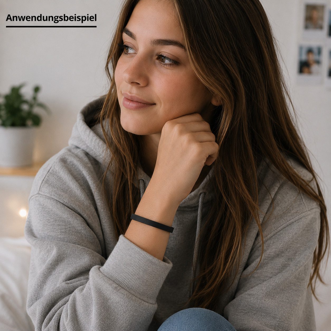 Ware aus aller Welt Lederarmband schwarzes Armband aus Leder mit Magnetverschluss Herren / Damen 20 cm