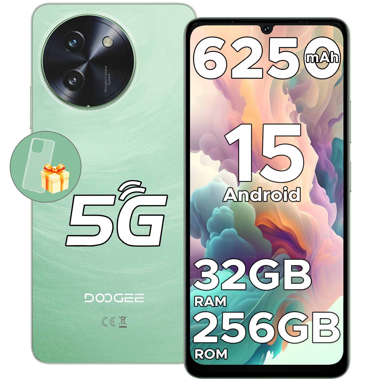 DOOGEE NOTE 59 PRO 5G 32 GB RAM + 256 GB ROM/TF 2 TB, Android 15 Smartphone (6.75 Zoll, 256 GB Speicherplatz, 16 MP Kamera, 120 Hz Display + 6,75 Zoll HD, 4K Video/NFC/Dual SIM/Widevine L1)