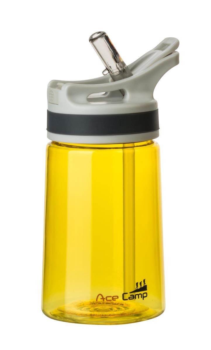 AceCamp Trinkflasche 350 ml mit Sprungdeckel in Gelb für Alltag, Sport und Outdoor, BPA-frei, auslaufsicher, leicht, alltagstauglich, Sprungdeckel