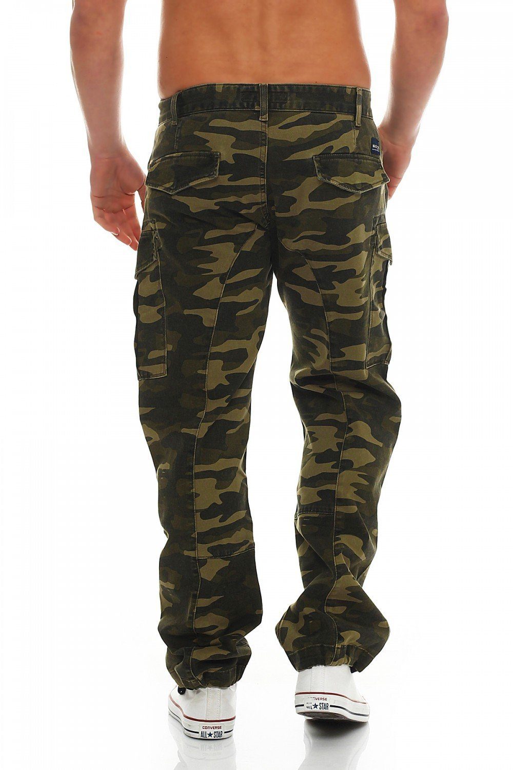 Big Seven Cargojeans Big Seven Brian Cargo Hose Green Camouflage Comfort Fit Herren Jeans