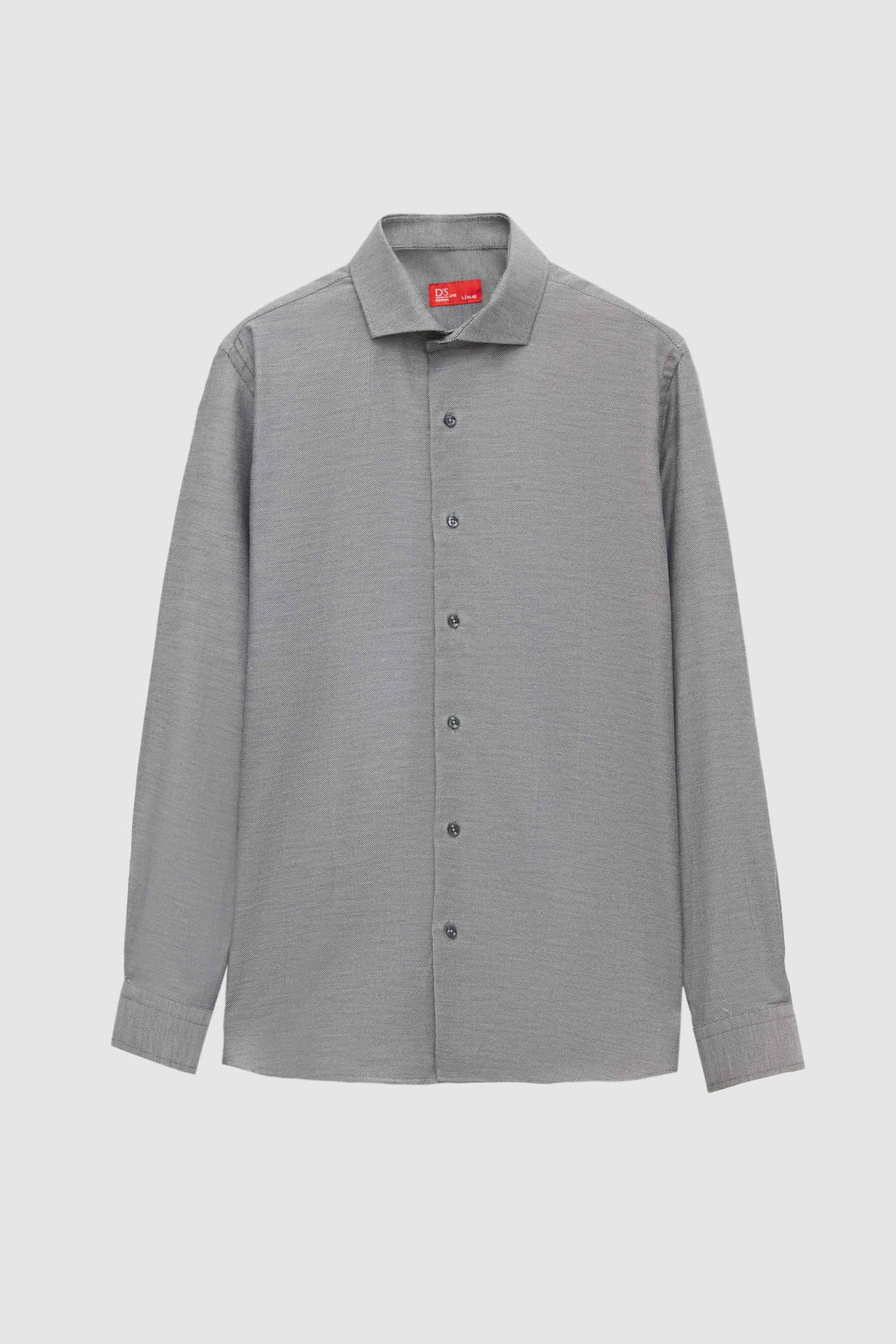D'S DAMAT Businesshemd Ds Damat Slim Fit Dobby-Hemd mit italienischem Kragen