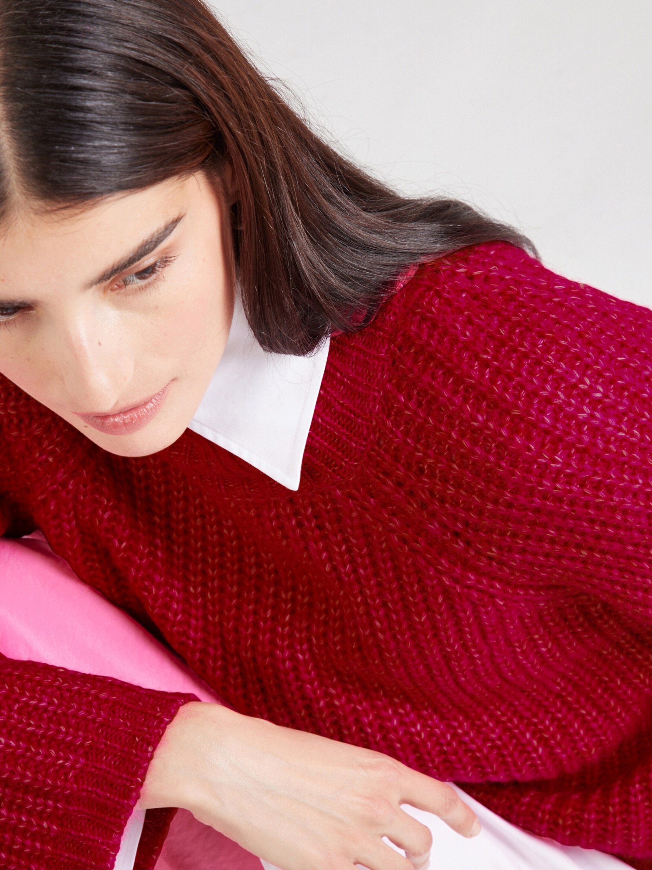 pieces Strickpullover (1-tlg) Plain/ohne Details