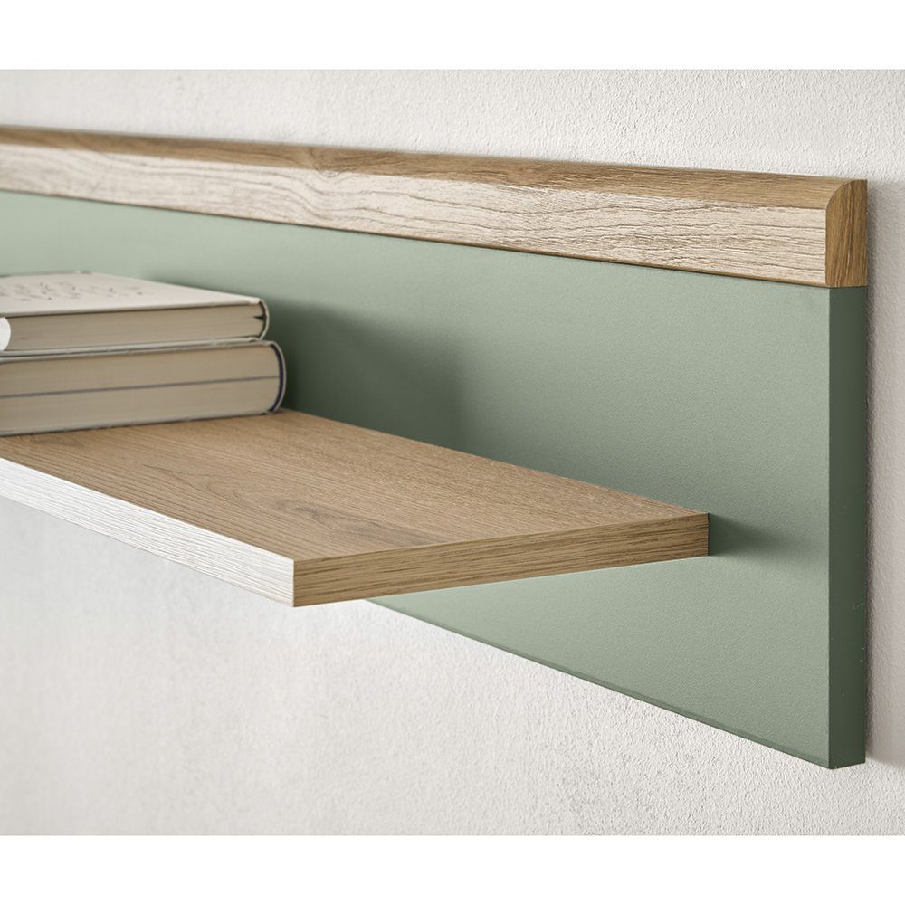 Lomadox Wandregal AVEZZANO-61, Evoke Eiche Nb. mit grün, B/H/T ca. 107/20/19 cm