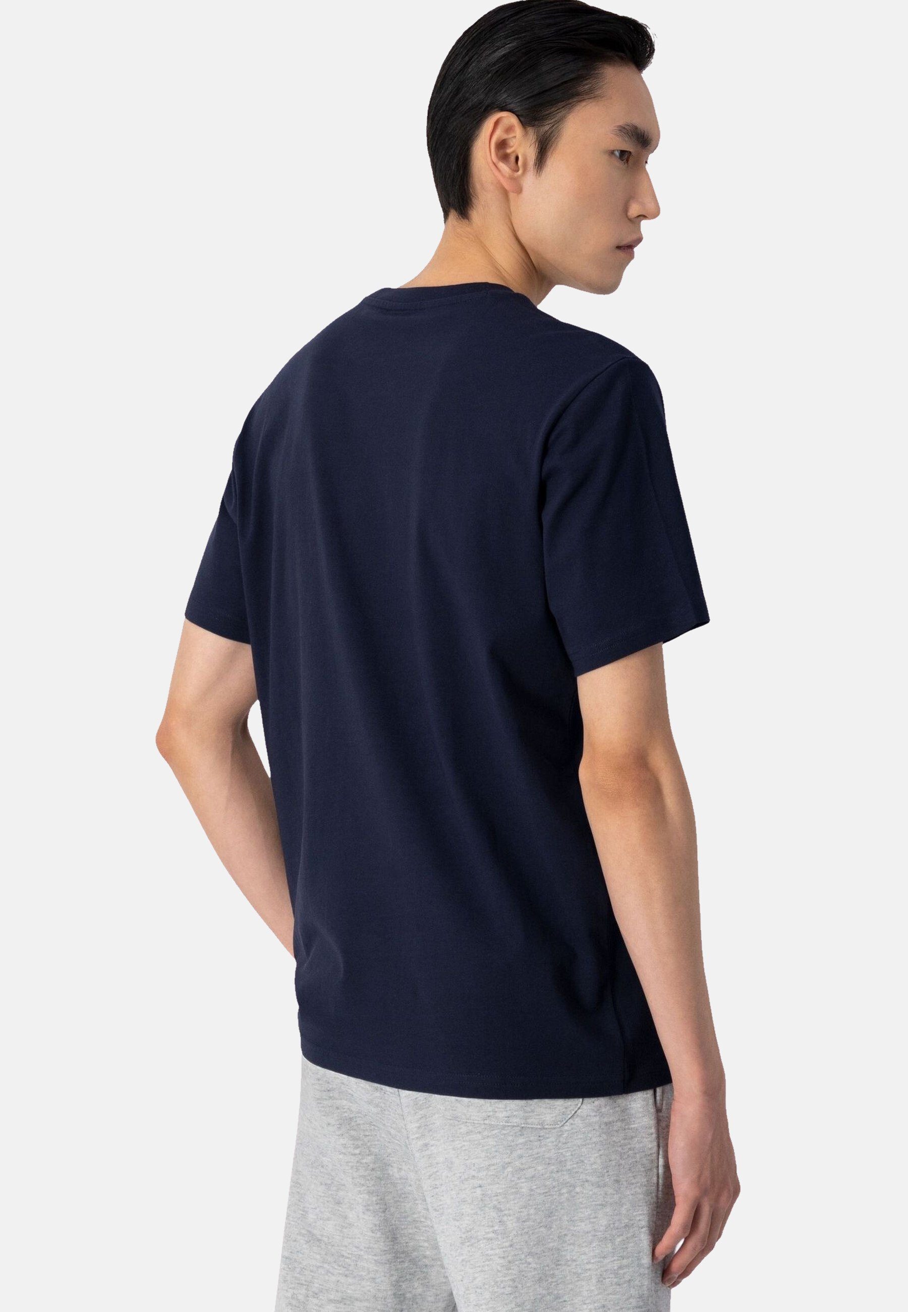 aus Shirt Baumwolle dunkelblau mit Rundhals-T-Shirt T-Shirt Champion