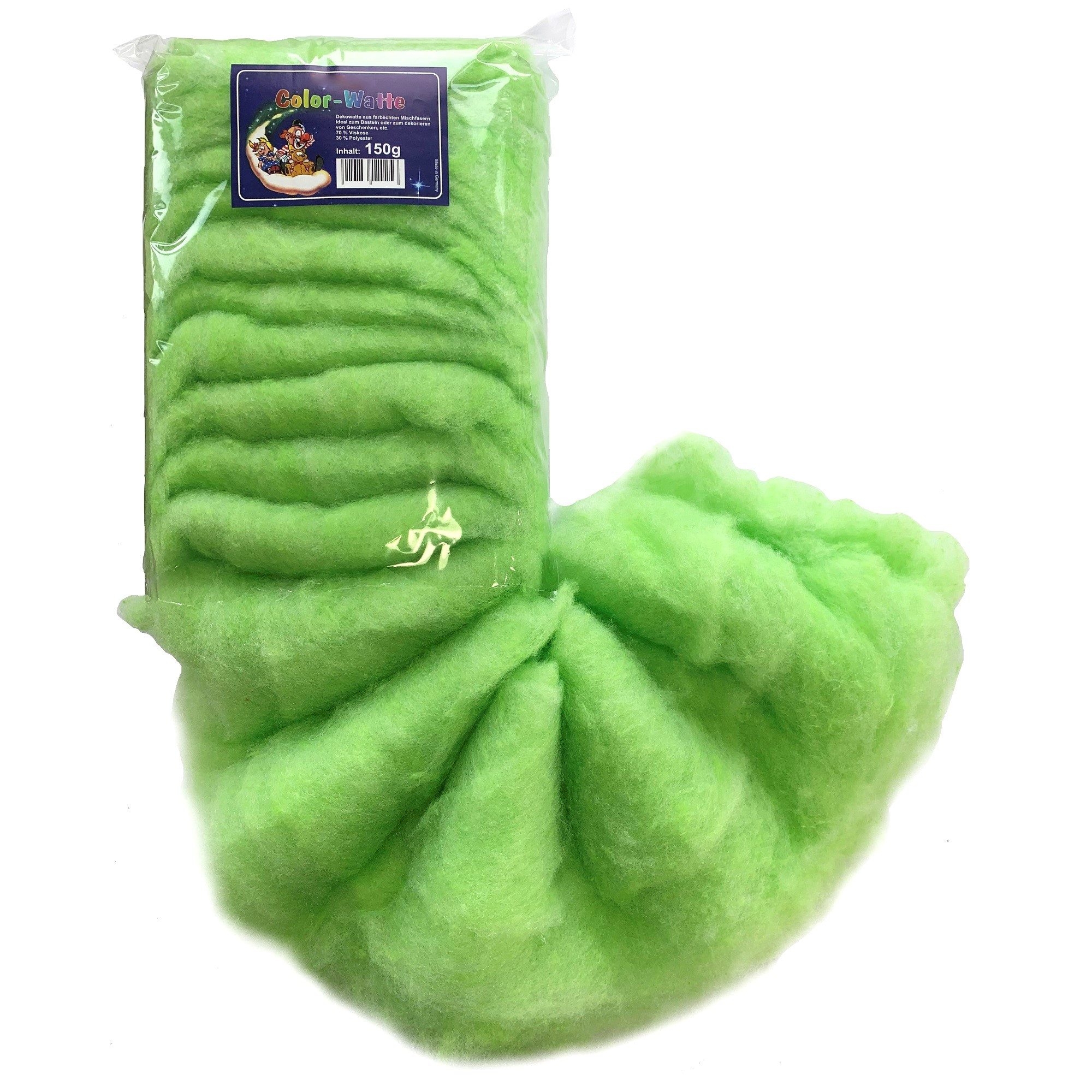Erwin Hennecken GmbH Bastelfilz COLOR-WATTE, Farbwatte, farbige, bunte Dekowatte. 150g.