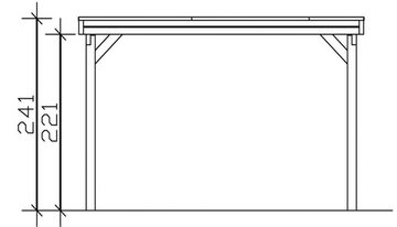 Skanholz Einzelcarport Friesland, BxT: 397x708 cm, 207 cm Einfahrtshöhe