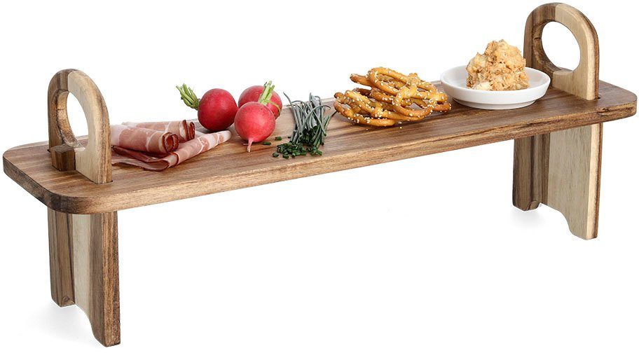 Zeller Present Servierbrett, Akazienholz, (1-St), perfekt zum Anreichen von  Speisen, Perfekt zum Anreichen von Speisen